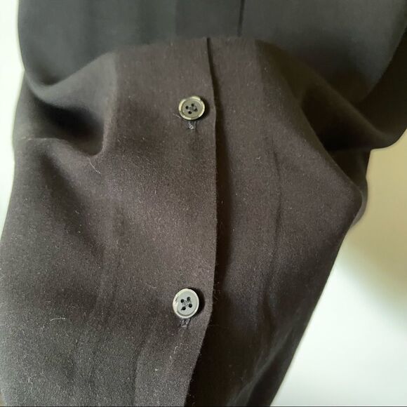 Helmut Lang Black sleeveless button down tunic blouse preowned size Petite - Picture 3 of 6